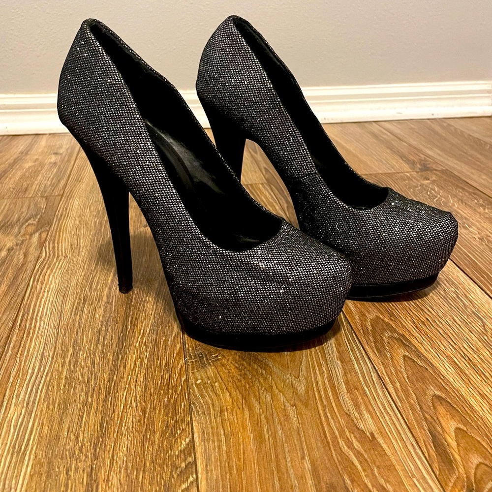 Silver, Glitter, Call it Spring Platform Heel